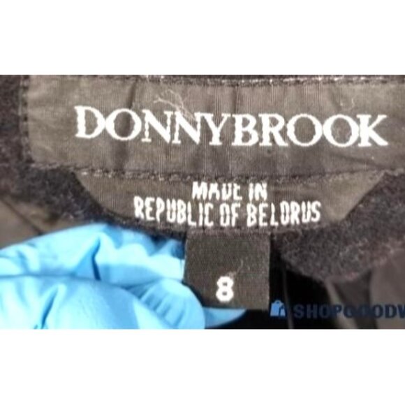 DONNYBROOK Black Wool Blend Fur-Trim Hooded Cape Coat Size 8 - Picture 4 of 4